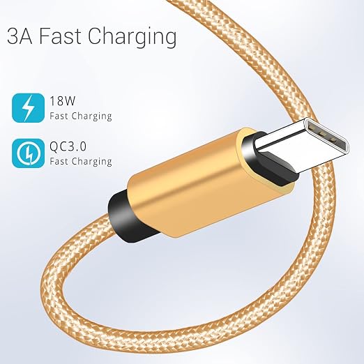 USB C Cable 1ft 4-Pack, 3A Fast Charging USB A to USB C Cord Nylon Braided Compatible with Samsung Galaxy A10e A20 A20S A51, S20 S10 S9 S8, Note 10 9 8, Moto G7 G8,Pixel 3, LG V30…