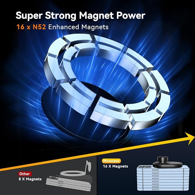 for Magsafe Car Mount Charger, 15W Fast Charging Cup Holder Phone Holder Wireless Magnetic Charger with Heat Dissipation System Only Fit iPhone 16/15/14/13/12 Series