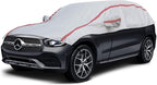 Half Car Cover for Snow, Windshield Cover for Ice and Snow with Cotton Liner, Hail Protector Car Cover Waterproof All Weather for Snow, Sun, Rain, Dust, UV Protection Fit SUV M