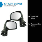 2 Piece Driver and Passenger Side Mirror Assembly Set Electric Adjustment Non-Heated No Memory Black Compatible with 2014-2016 Subaru Forester SU1320129 SU1321129
