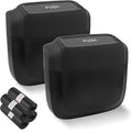 2PCS Car Trash Can with Lid + 60PCS Garbage Bags,Mini Trash Can Interior Accessories for Door/Seat/Center Console/Home/Office,Multifunctional Car Organizers and Storage (Black)