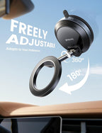 Car Phone Holder for Magsafe - [Upgraded Nano Gel Vacuum Suction] 360° Phone Holders for Your Car Dashboard Windshield, Strong Magnetic Phone Holder for Car Mount for iPhone 17 16 15 Pro Max
