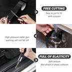 Universal Car Door Edge Protector, Carbon Fiber 5D Gloss Black Vinyl Wrap Film with Anti-Collision Protection for Most Vehicles (33Ft x 2.7In, Black)