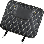 Childproof Back Kick Pad Scratch Protector Leather Storage Pockets for Family Travel Kick Mat
