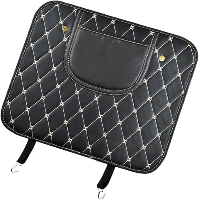 Childproof Back Kick Pad Scratch Protector Leather Storage Pockets for Family Travel Kick Mat