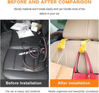 4PCS Car Seat Headrest Hook, Auto Back Seat Hanging Storage Organizer, Vehicle Seatback Hanger Holder for Purse Handbag Coat Umbrella, Universal Interior Car Accessories (Yellow)