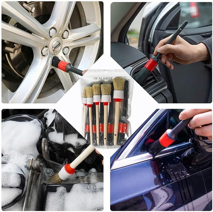 10PCS Car Auto Detailing Brush Set, Auto Detailing Brushes Cleaner Car Detailing Brushes Exterior, Car Interior Brush for Detailing Cars Automotive Interior, Wheels, Exterior, Leather