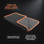 Microfiber Car Drying Towels, Cleaning Cloth Towels, Twist Pile Rapid Drying Orange Edge Car Microfiber Towels for Car Detailing, Pack of 3, 16.5 x 16.5 Inch, 600 GSM, Gray-MT040