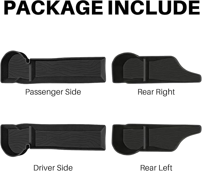 Car Door Side Storage Tray for Subaru Forester 2019–2024, Silicone Door Pocket Liner Insert Organizer, Anti-Slip Door Side Storage Box Protector Set of 4