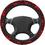 Classic Horror Blood Splatter Black Steering Wheel Cover Non-Slip Auto Steering Wheel Protector Car Accessories Universal Fit 15 Inches for Men Women
