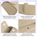 Sunglasses Holder for Car Sun Visor, Sunglass Organizer for Car, Magnetic Leather Eyeglasses Protective Storage Case, Waterproof Glasses Organizer Visor Accessories for Vehicles (Beige)