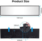 Rear View Mirror, Universal 12 Inch 2 Pack Panoramic Convex Rearview Mirror, Interior Clip-on Wide Angle Rear View to Reduce Blind Spot Effectively for Car SUV Trucks - Clear