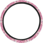 Floral Axolotl Cherry Flower Pink Pattern Steering Wheel Cover Wear-Resistant Car Wheel Protector Auto Wheel Cover Automotive Accessories Universal Fit Van Car SUV Truck