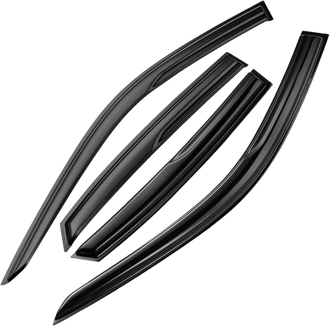 Smoke Tinted Tape-On Side Window Visor Deflectors Rain Guards Designed for Honda Civic Sedan 2022 2023 LX EX SI HPT Sport Touring（4pcs）