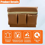 Car Window Armrest Storage Box, Leather Car Side Door Armrest Organizer Storage Bag with Multiple Pockets, Universal Comfortable Elbow Rest Pad Cushion for Auto Interior Accessories (Brown)