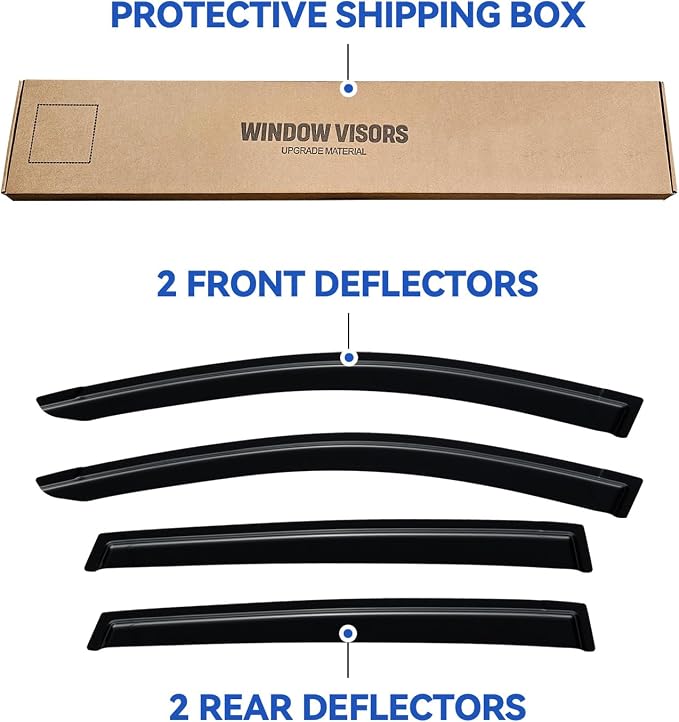 Window Visors Rain Guards for 2013-2018 Toyota Rav4, Out-Channel Window Vent Wind Deflectors Visors Shades for 13-18 Toyota Rav4
