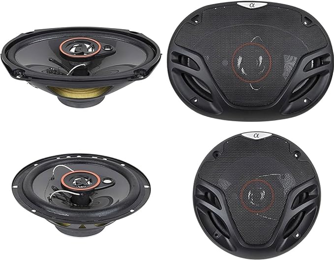 AS2629P Loudspeakers Pair of 6.5" 350W Max 3-Way Speakers Plus 6X9 500W Max 3-Way Car Audio Coaxial Speakers 4 Ohms Premium Quality Audio Door Speakers for Car or Truck Stereo Sound System