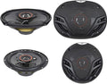 AS2629P Loudspeakers Pair of 6.5" 350W Max 3-Way Speakers Plus 6X9 500W Max 3-Way Car Audio Coaxial Speakers 4 Ohms Premium Quality Audio Door Speakers for Car or Truck Stereo Sound System