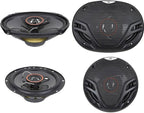 AS2629P Loudspeakers Pair of 6.5" 350W Max 3-Way Speakers Plus 6X9 500W Max 3-Way Car Audio Coaxial Speakers 4 Ohms Premium Quality Audio Door Speakers for Car or Truck Stereo Sound System