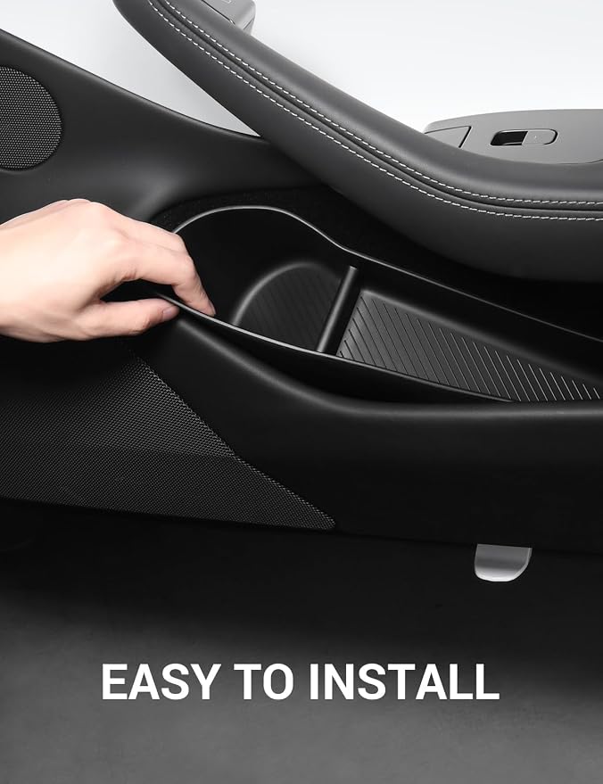 2026 2025 2024 Tesla Model 3 Door Side Storage Box, Door Pocket Liners, (Proprietary Design) TPE Front & Rear Side Organizer Tray Protector Liner for Model 3 Highland Set of 4
