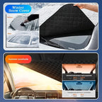 Car Windshield Cover for Ice and Snow Kit,Snow Cover with Side Mirrors Covers,Waterproof Frost Cover for Cars, SUVs, Trucks,Secure Fit Windproof Covers Winter Car Accessories (71"x43")