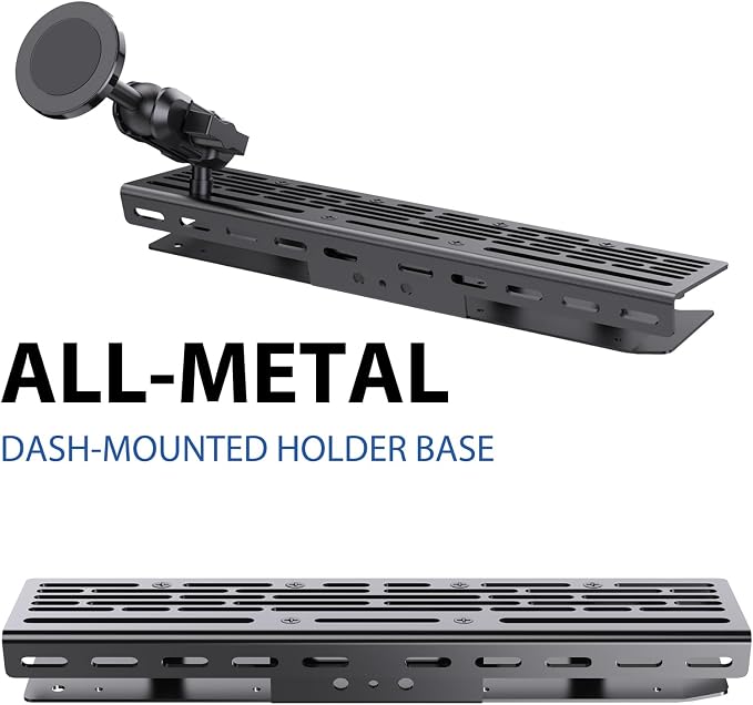 Stainless Steel Phone Mount for 2022-2026 Ford F150 Lightning Flash/Lariat/Platinum - All-Metal Shakeproof Dash Holder for EV Pickup with 15.5" Screen - Ford F150 Lightning Phone Mount