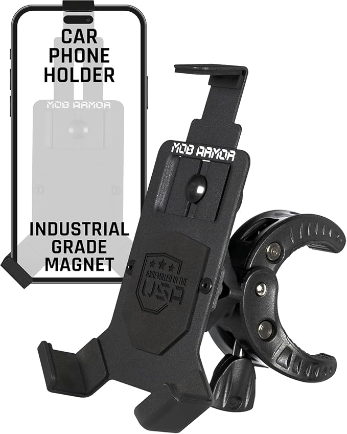 Mob Mount Claw with 360° Rotation - Universal Phone Mounting Clamp for Motorcycle, Jeep, Dirt Bike, Car, ATV, Boat, Truck, Emergency Vehicle - Large, Black
