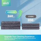 Grey Microfiber Cleaning Cloth, 12 Pack Premium Microfiber Towels for Cars, Lint Free, Scratch-Free, Highly Absorbent, Reusable Cleaning Rags for Car, Household, Kitchen, Window, 11.5"X11.5"