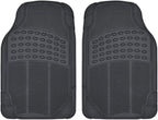 ProLiner Floor Mats for Cars Trucks SUV, 2-Piece All-Weather Car Mats with Universal Fit Design, Durable Car Floor Mats with Capture Ridges, Waterproof Rubber Floor Mats for Cars (Black)