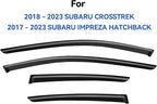 Window Visors Rain Guards for 2018-2023 Subaru Crosstrek & Subaru Impreza Hatchback 17-23, Out-Channel Window Vent Wind Deflectors Visors Shades