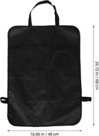 Car Seat Kick Mat and Backseat Hanging Storage Organizer with Side Pocket, Anti-kick Protection Pad for Vehicle Seat Back, Suitable for Travel and Family Cars