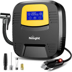 Tire Inflator Air Compressor Portable Pump for 12V DC Car Tires with Digital Pressure Gauge 150PSI Auto LED Light Cars ATVs Bicycles