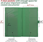Registration and Insurance Card Holder - Car Organizer - Green | Vehicle Glove Box Document Organizer, Auto Essential Paperwork Holder for Contact Information Cards, Interior Car Accessories