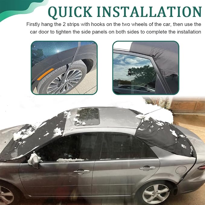 Car Windshield Cover for Ice and Snow, Frost Guard Windshield Cover, Car Windshield Snow Cover Winter Ice Sunshade Protector, Universal Car Exterior Accessories for Cars, Trucks, Vans (Rear)