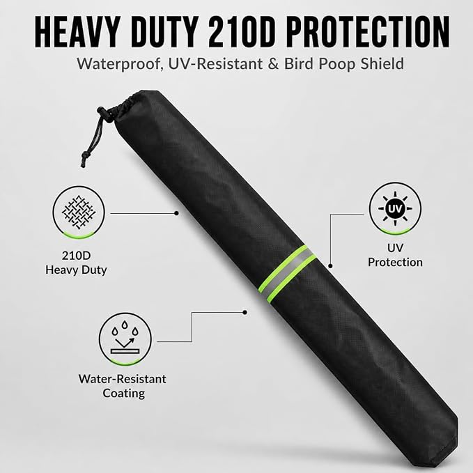 2Pcs Windshield Wiper Covers, 210D Heavy Duty Waterproof Wiper Blade Protector for Rain Snow Bird Poop, Universal Fit 25.5" Covers Sleeves with Reflective Strip for Cars, RVs, Trucks