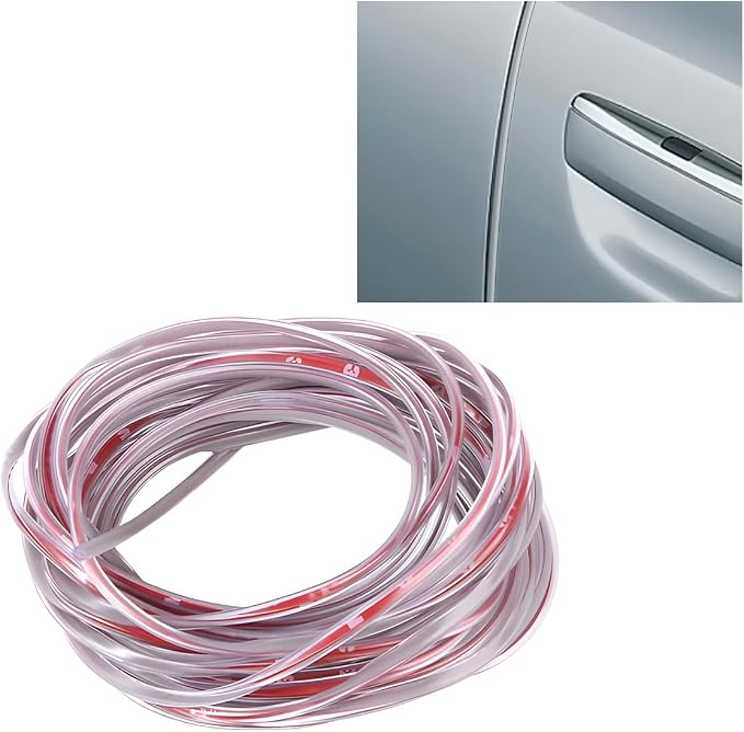 16Ft (5M) Car Door Edge Protector, Auto Trim Door Edge Guard, Clear | Anti-Collision Car Door Entry Guard Protective Strip, No Glue