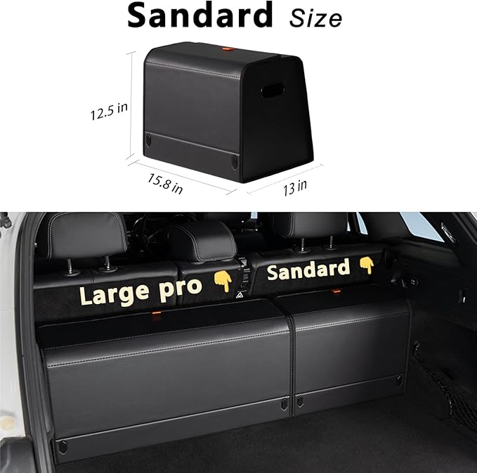 Trunk Organizers for Car,Car Organizers and Storage for SUV,Magnetic Lid with Collapsible Storage, Large Capacity for SUV, Truck, MPV (M-15.8×13×12.5 IN)