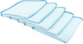 Dry Me A River, Professional Korean 70/30 Blend Microfiber Waffle-Weave Drying & Detailing Towels, Soft Suede Edges, 390 GSM, 16x16 Inches, Light Blue, 5-Pack