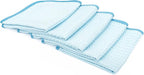 Dry Me A River, Professional Korean 70/30 Blend Microfiber Waffle-Weave Drying & Detailing Towels, Soft Suede Edges, 390 GSM, 16x16 Inches, Light Blue, 5-Pack