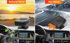Portable 12V 150W Car Cooler Heater Fan, Plug-in Cigarette Lighter 2-in-1 Cooling & Heating Auto Fan, Summer Rapid Vehicle Interior Cool Down, Winter Windshield Defroster Defogger