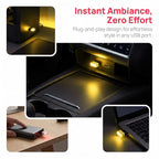 4PCS USB LED Car Interior Atmosphere Lamp, Portable Mini, Yellow | 5V USB-A plug-in, soft accent glow, no wiring, decor night light, car accessories for cars, SUVs, trucks