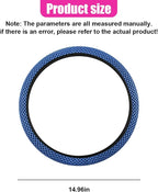 Elastic Stretch Steering Wheel Cover, Anti-Slip, 15inch, Blue | Microfiber Odorless Breathable Ice Silk Car Steering Wheel Protector, Easy Carry, Warm in Winter & Cool in Summer
