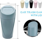 Car Trash Can Bin with Lid, Leakproof Auto Cup Holder Garbage Bin Multipurpose Storage Organizer, Mini Portable Dustbin Side Door Garbage Can for Vehicle Home Office (Black Green)