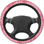 Pink Leopard Steering Wheel Cover - Pink Leopard Steering Wheel Protector Neoprene 15Inch Car Accessories 2 Pcs Car Coasters for Women Men