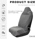 2PCS Car Towel Seat Cover, Waterproof Sweating Non-Slip Premium Soft Towel Carseat Protector, Universal Machine Washable Car Truck SUV Front Seat Cover for Gym Workout Beach Hiking (Gray)