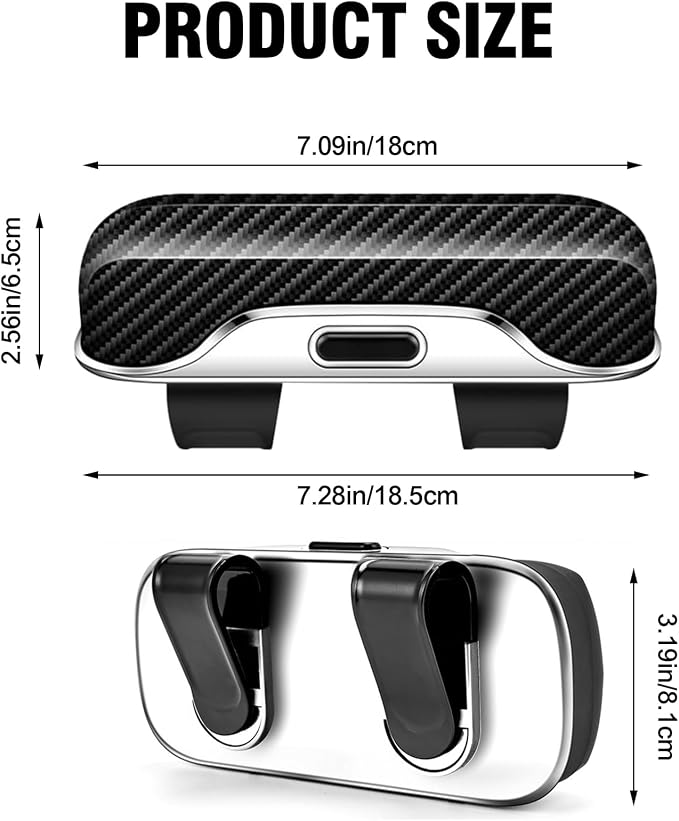 Sunglasses Holder for Car Sun Visor – Soft Vehicle Interior Glasses Organizer Box Accessories,Protective Automotive Eyeglasses Storage Case Hanger,Universal for SUV Sedan Truck (Black texture)