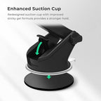 Easy One Touch Signature Dashboard & Windshield Universal Car Mount Phone Holder Desk Stand with Suction Cup Base and Telescopic Arm for iPhone, Samsung, Google, More Smartphones
