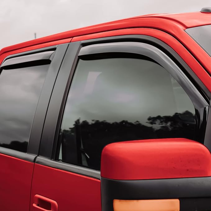 Voron Glass in-Channel Extra Durable Rain Guards for Ford F150 2009-2014 SuperCrew, Window Deflectors, Vent Window Visors, 4 Pieces - 200888