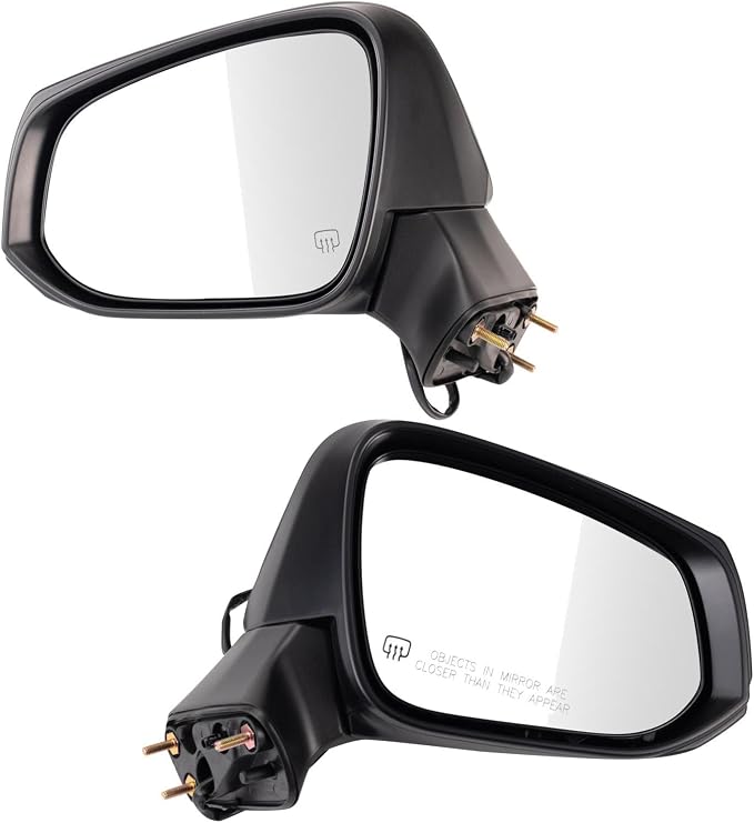 Driver & Passenger Side Power Heated Mirror Set Textured Black Compatible with 2022-2023 Toyota Corolla Cross TO1320429 TO1321429