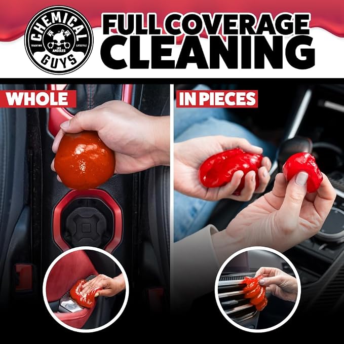 Sticky Icky Car Cleaning Gel, Sweet Strawberry, Interior Car Cleaner, Reusable Automotive Crevice & Interior Dust Cleaner for Air Ventss, Cup Holders & Keyboards, 0.88 Ounce (Pack of 4)